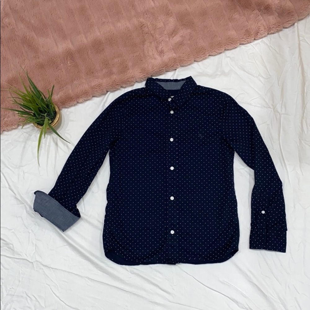 Boys 8-9 Youth Button Down L.O.G.G. Blue Shirt